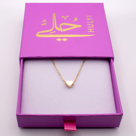 Gold Minimalist Heart Charm Metal Bracelet