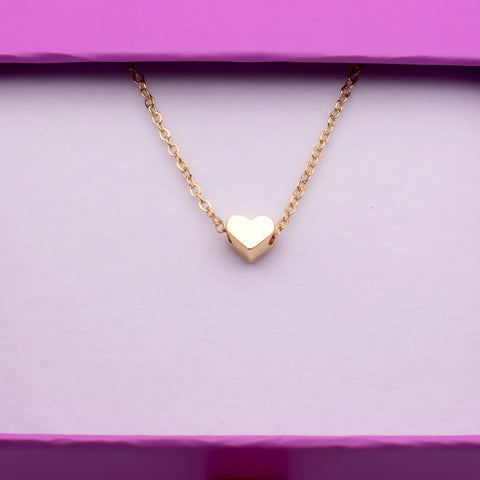 Gold Minimalist Heart Charm Metal Bracelet
