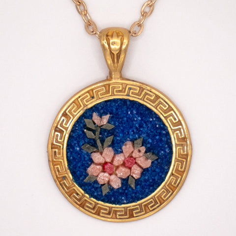 18K Gold Plated Sterling Silver Mosaic Flower Pendant 4