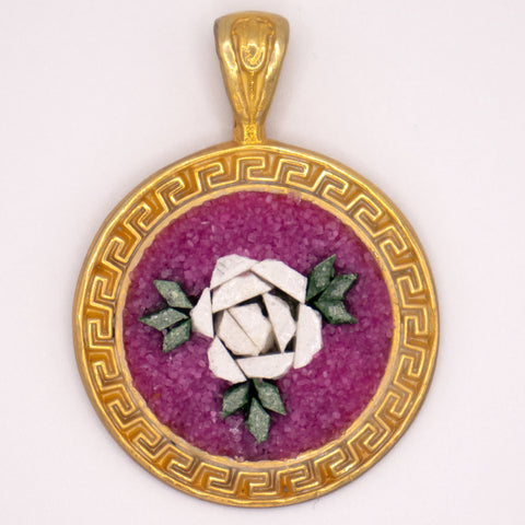 18K Gold Plated White Rose Necklace 4