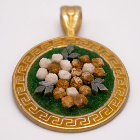 18K Gold Plated Multicolored Flower Mosaic Necklace 1