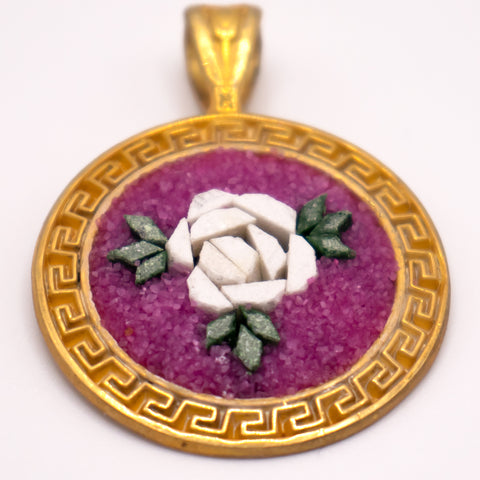 18K Gold Plated White Rose Necklace 2