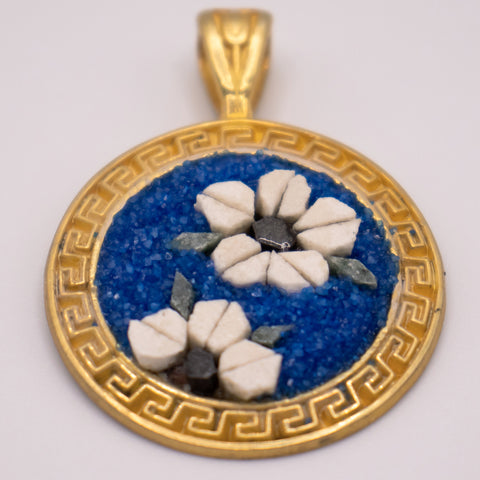Magnolia Flower Mosaic 18K Gold Plated Necklace 1