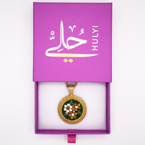 18K Gold Plated Multicolored Flower Mosaic Necklace 2
