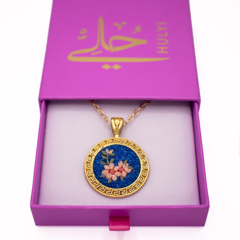 18K Gold Plated Sterling Silver Mosaic Flower Pendant 3
