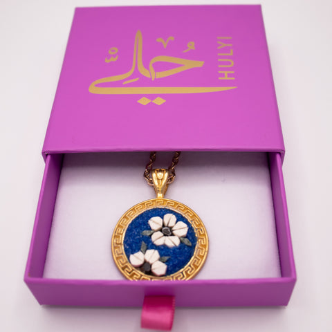 Magnolia Flower Mosaic 18K Gold Plated Necklace 2