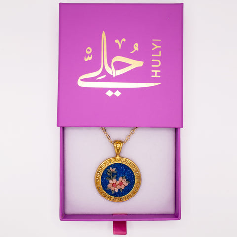 18K Gold Plated Sterling Silver Mosaic Flower Pendant 2