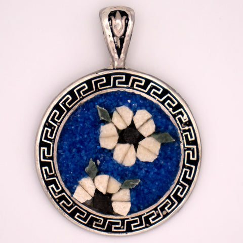 925 Sterling Silver Magnolia Flower Mosaic Necklace 3