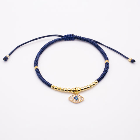 Handwoven Adjustable Evil Eye Charm Bracelet 3