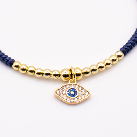Handwoven Adjustable Evil Eye Charm Bracelet 1