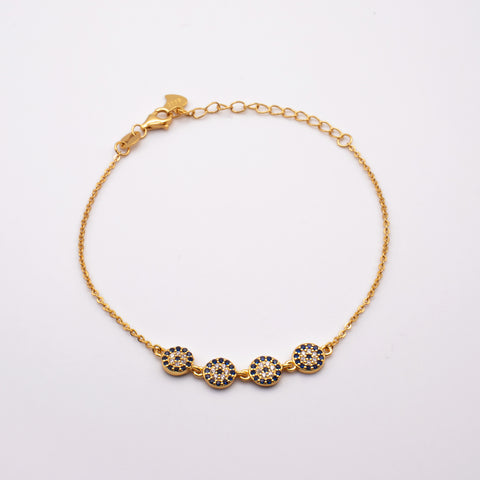 18K Gold Plated Sterling Silver Charm Bracelet
