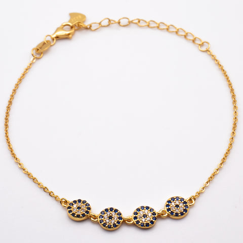 18K Gold Plated Sterling Silver Charm Bracelet 1