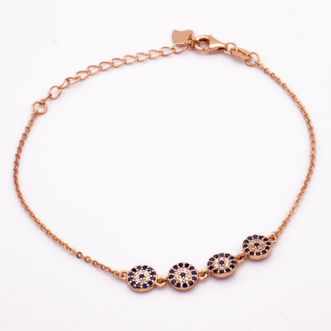 Rose Gold Plated Sterling Silver Charm Bracelet 1