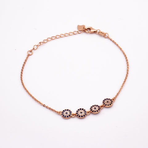 Rose Gold Plated Sterling Silver Charm Bracelet