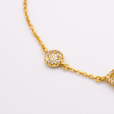 18K Gold Plated Adjustable Bracelet with Evil Eye 2