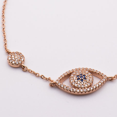 Adjustable 18K Rose Gold Plated Evil Eye Bracelet 3