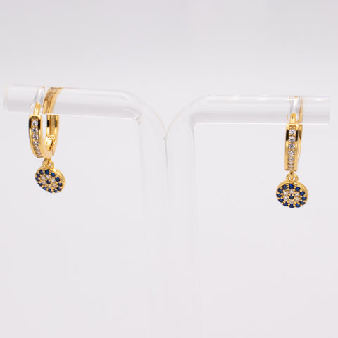 18K Gold Plated Evil Eye Dangle Earring 9