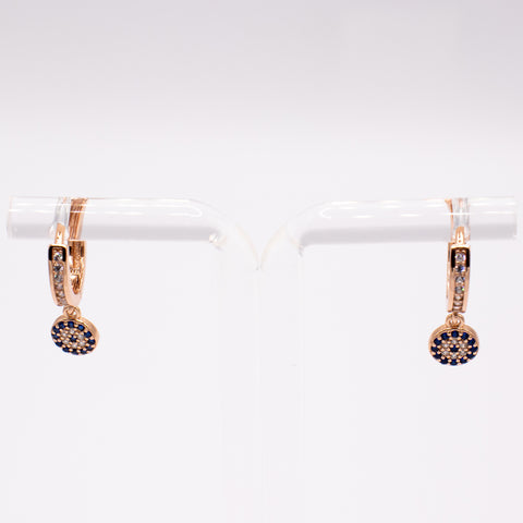 Rose Gold Evil Eye Dangle Earring 2