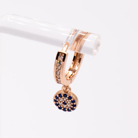 Rose Gold Evil Eye Dangle Earring