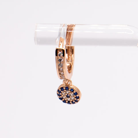 Rose Gold Evil Eye Dangle Earring 1
