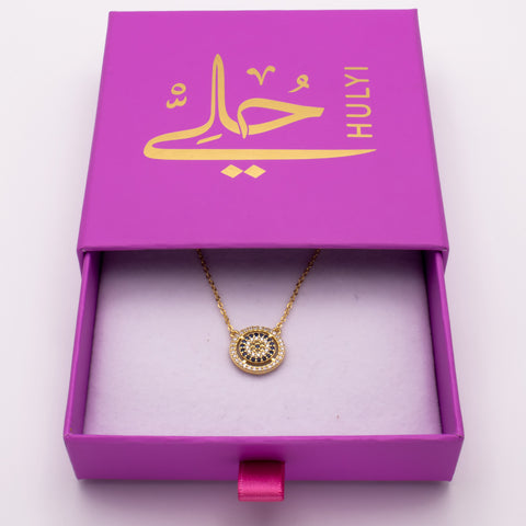 18K Gold Necklace with Evil Eye Embellishment 4