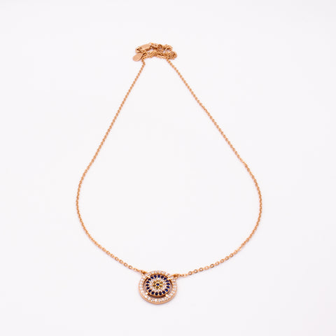 Rose Gold Necklace with Evil Eye Embellishment 2