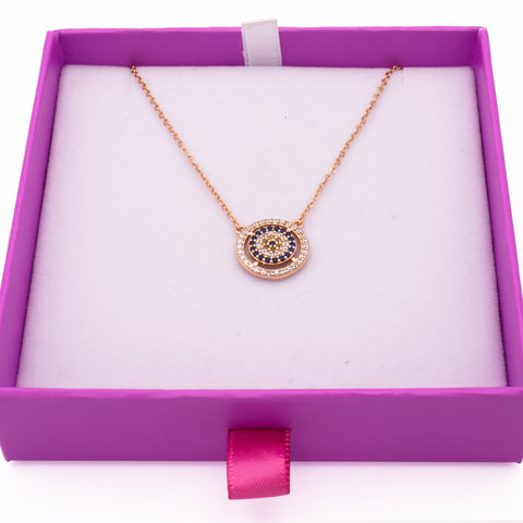 Rose Gold Necklace with Evil Eye Embellishment 4