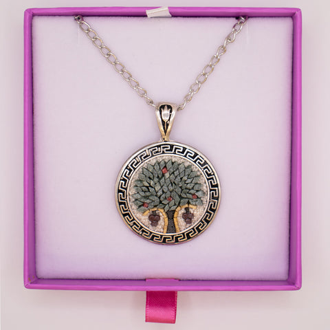 Sterling Silver Necklace Handcrafted Mosaic Tree of Life 2
