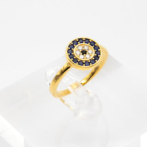 18K Gold Evil Eye Ring 1
