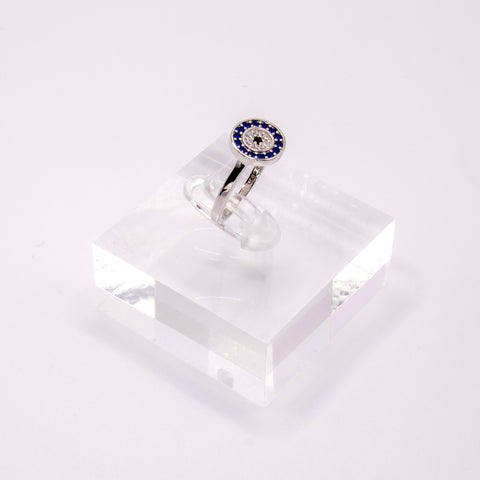 925 Sterling Silver Evil Eye Zirconia Stones Ring 3