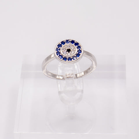 925 Sterling Silver Evil Eye Zirconia Stones Ring 4